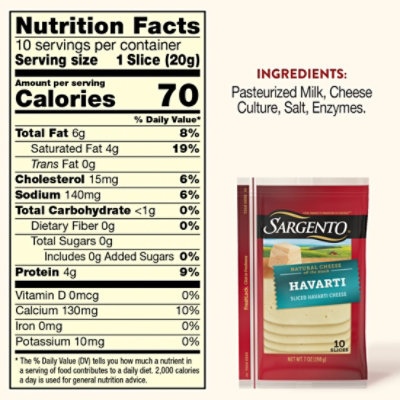 Sargento Sliced Havarti Natural Cheese - 10 Count - Image 5