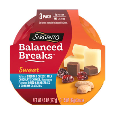 Sargento Sweet Balanced Breaks Cheese Snacks Cheddar & Chocolate Cranberries Graham - 3-1.5 Oz - Image 3