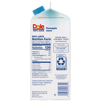 Dole 100% Juice Pineapple Chilled - 59 Fl. Oz. - Image 2