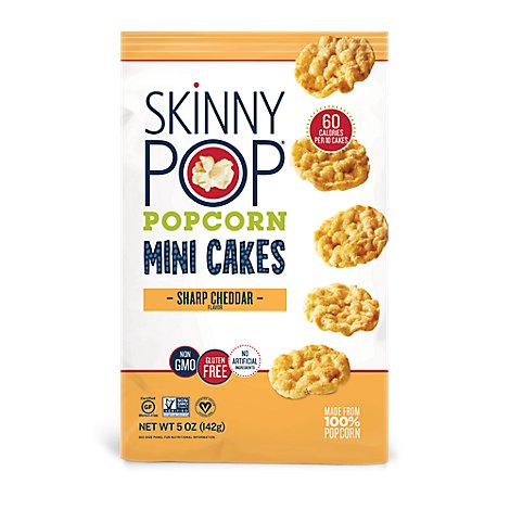 SkinnyPop Sharp Cheddar Popcorn Mini Cakes - 5 Oz