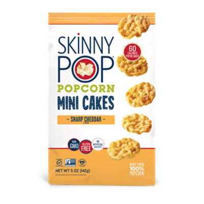 SkinnyPop Popcorn Mini Cakes Sharp Cheddar - 5 Oz