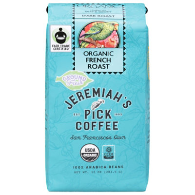 Jeremiahs Pick Coffee Organic Ground Dark Roast French Roast - 10 Oz