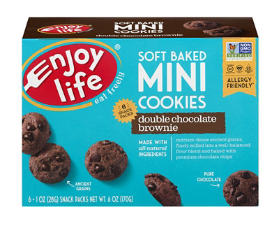 Enjoy Life Cookies Soft Baked Minis Double Chocolate Brownie - 6-1 Oz ...