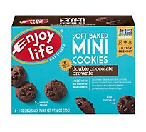 enjoy life Cookies Soft Baked Minis Double Chocolate Brownie - 6-1 Oz