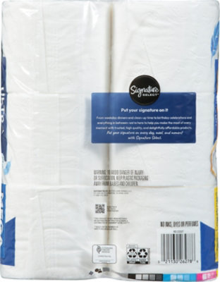 Signature SELECT Ultra Our Softest Mega Roll 2 Ply Bathroom Tissue Wrapper - 6 Count - Image 4