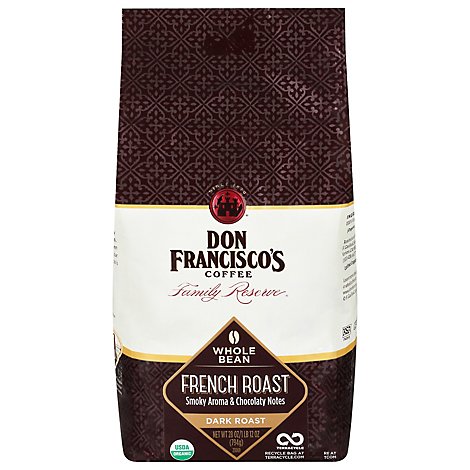 Don Franciscos Coffee Family Reserve Coffee Whole Bean Dark Roast French Roast - 28 Oz