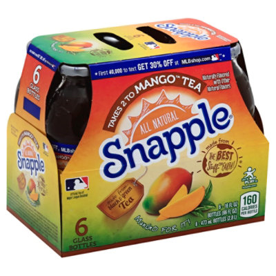 Snapple Black & Green Tea Takes 2 to Mango - 6-16 Fl. Oz.