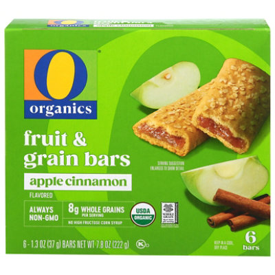 O Organics Organic Fruit & Grain Bars Apple Cinnamon Flavored - 6-1.3 Oz