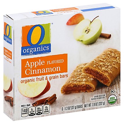 O Organics Organic Fruit & Grain Bars Apple Cinnamon Flavored - 6-1.3 Oz - Image 1