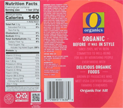 O Organics Fruit & Grain Bars Strawberry - 6-1.3 Oz - Image 5