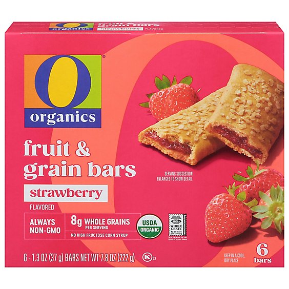 O Organics Organic Fruit & Grain Bars Strawberry - 6-1.3 Oz