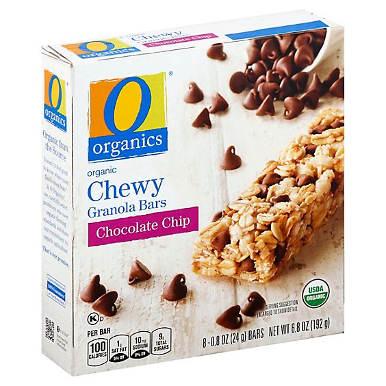O Organics Organic Granola Bars Chewy Chocolate Chip - 8-0.8 Oz