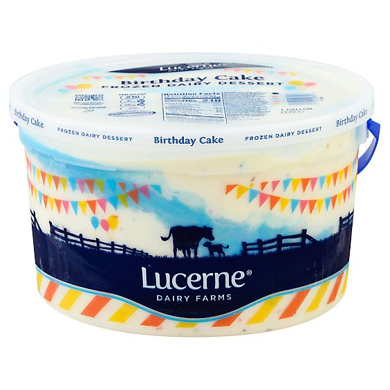 Lucerne Frozen Dairy Dessert Birthday Cake 1 Gallon - 3.78 Liter