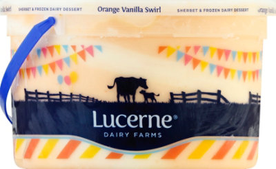 Lucerne Frozen Dairy Dessert Orange Vanilla Swirl 1 Gallon - 3.78 Liter - Image 2