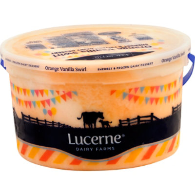Lucerne Frozen Dairy Dessert Orange Vanilla Swirl 1 Gallon - 3.78 Liter