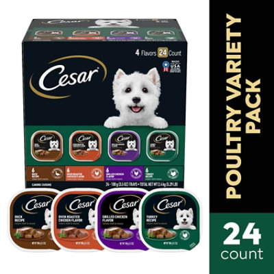 Cesar Classic Loaf in Sauce Poultry Soft Wet Dog Food Variety Pack 24 Count - 3.5 Oz - Image 1