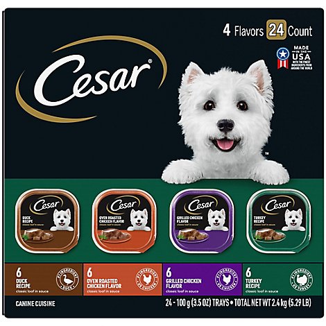 Cesar Classics Canine Cuisine Assorted Flavors Box - 24-3.5 Oz