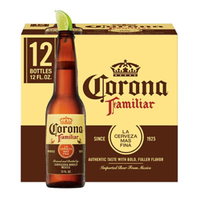 Corona Familiar Lager Mexican Beer 4.8% ABV Bottle - 12-12 Fl. Oz.