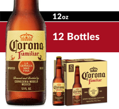 Corona Familiar Lager Mexican Beer 4.8% ABV Bottles - 12-12 Fl. Oz.