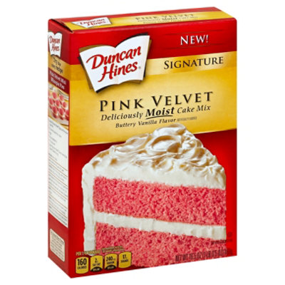Duncan Hines Signature Cake Mix Pink Velvet - 16.5 Oz