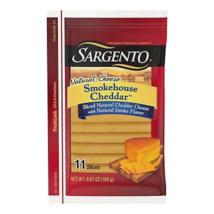 Sargento Cheese Slices Smokehouse Cheddar 11 Count - 6.67 Oz - Image 3