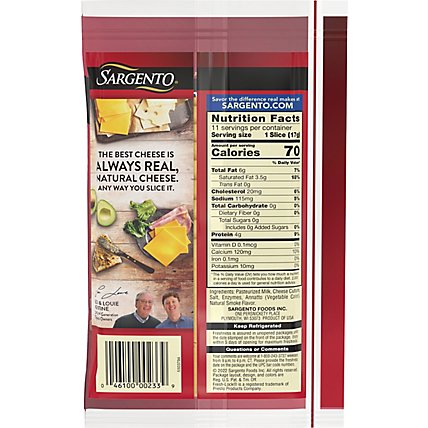 Sargento Cheese Slices Smokehouse Cheddar 11 Count - 6.67 Oz - Image 6