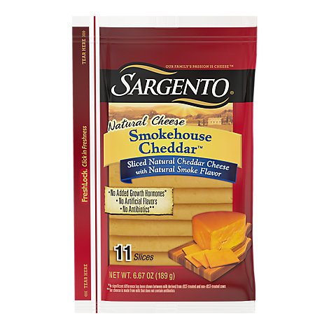 Sargento Cheese Slices Smokehouse Cheddar 11 Count - 6.67 Oz