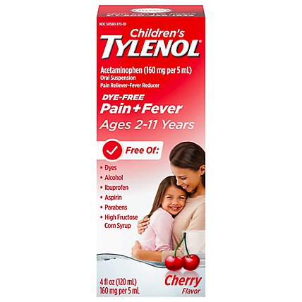 TYLENOL Pain Reliever/Fever Reducer Oral Suspension Cherry Flavor - 4 Fl. Oz. - Image 3