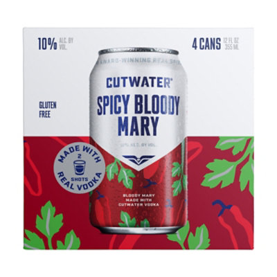 Cutwater Spirits Spicy Bloody Mary 10% ABV - 4-12 Fl. Oz. - Image 3