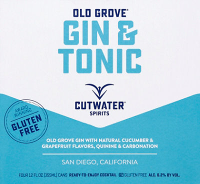 Cutwater Spirits Gin And Tonic Rtd - 4-12 Fl. Oz.