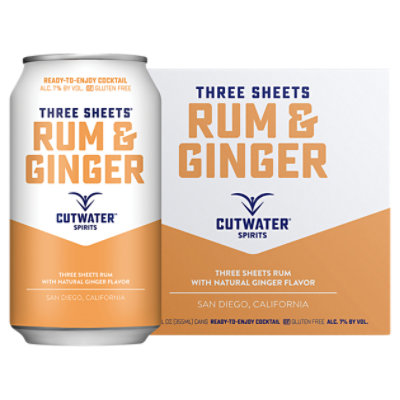 Cutwater Spirits Rum And Ginger In Cans - 4-12 Fl. Oz.