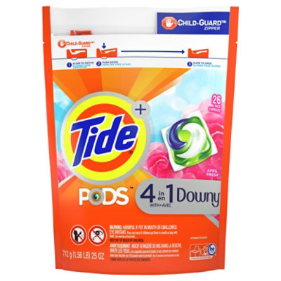 Tide Plus PODS Detergent Pacs With Downy April Fresh - 26 Count