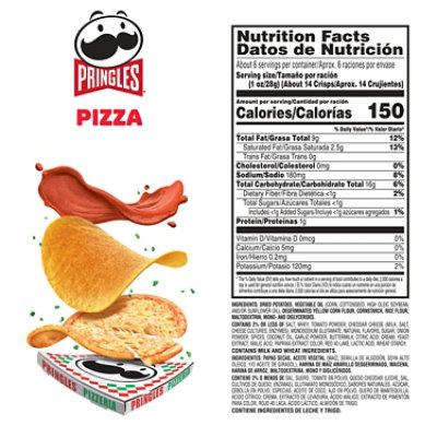 Pringles Potato Crisps Chips Pizza Lunch Snacks - 5.5 Oz - Image 2