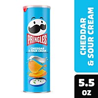 Pringles Potato Crisps Chips Lunch Snacks Cheddar and Sour Cream - 5.5 Oz - Image 1