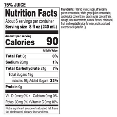 Tropicana Paradise Strawberry Peach Drink Bottle - 52 Fl. Oz. - Image 4