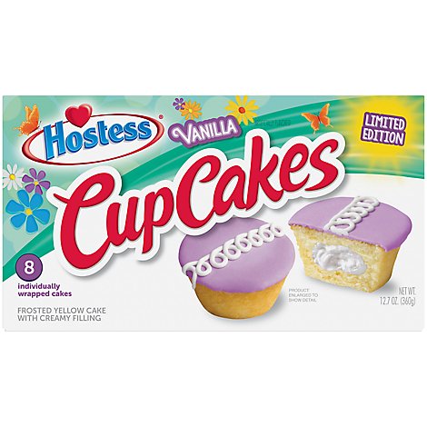 Hostess Vanilla Flavored Cup Cakes 8 Count - 12.7 Oz