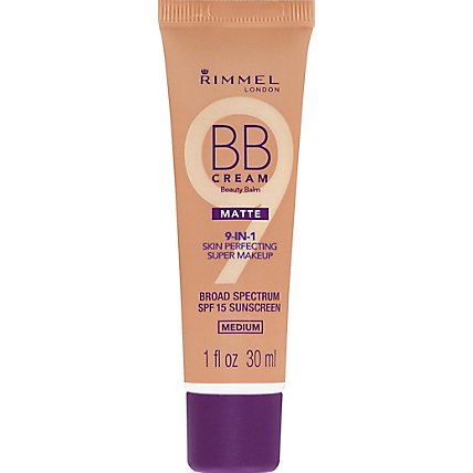 Rimmel Bb Cream 9-In-1 Skin Perfecting Super Makeup Matte Spf 15 Medium - 1 Fl. Oz. - Image 2