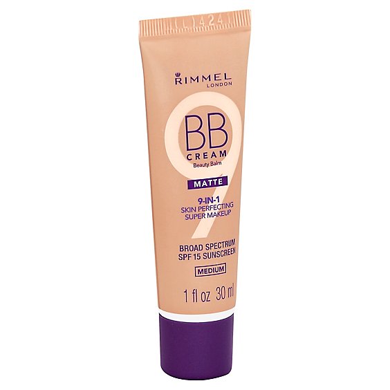 Rimmel Bb Cream 9-In-1 Skin Perfecting Super Makeup Matte Spf 15 Medium - 1 Fl. Oz.