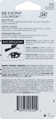 Revlon ColorStay Brow Crayon Powder Finish Soft Brown 310 - 0.09 Oz - Image 3