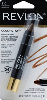 Revlon ColorStay Brow Crayon Powder Finish Soft Brown 310 - 0.09 Oz - Image 2