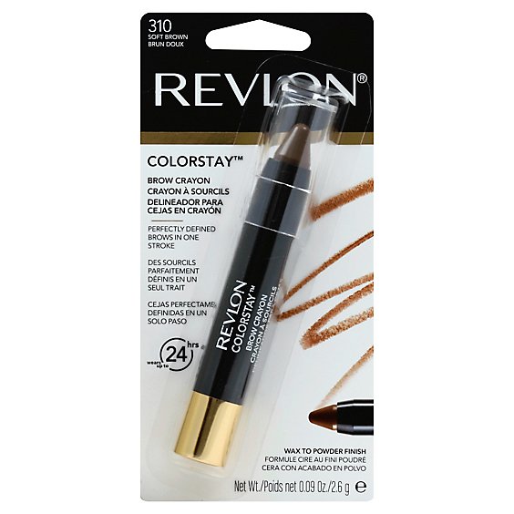 Revlon ColorStay Brow Crayon Powder Finish Soft Brown 310 - 0.09 Oz