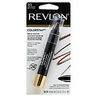 Revlon ColorStay Brow Crayon Powder Finish Dark Brown 315 - 0.09 Oz - Image 1