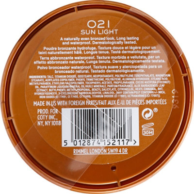 Rimmel Natural Bronzer Bronzing Powder Waterproof Sun Light 021 - 0.49 Oz - Image 5