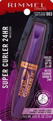 Rimmel Super Curler Mascara Volume & Curl 24 HR Extreme Black 003 - 0.4 Fl. Oz.