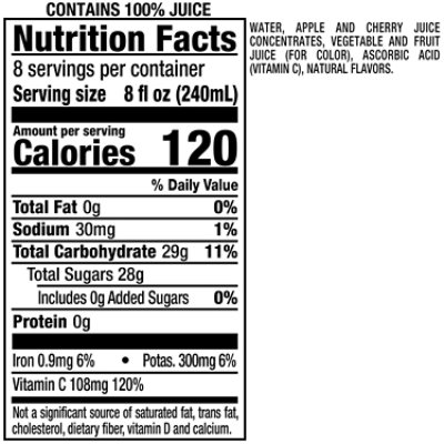 Motts Juice 100% Apple Cherry - 64 Fl. Oz. - Image 4