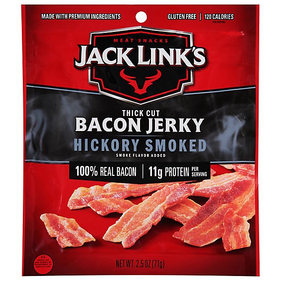 Jack Links Meat Snacks Bacon Jerky Thick Cut Hickory Smoked - 2.5 Oz