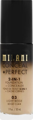 Milani 2in1 Fndt/Cnclr Light Beige - 1 Fl. Oz. - Image 2