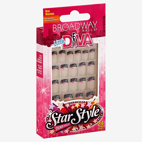 Broadway Nails Little Diva Nails Sticker Star Style - 24 Count