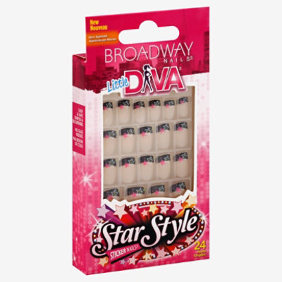 Broadway Nails Little Diva Nails Sticker Star Style - 24 Count