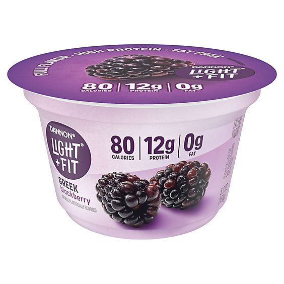 Dannon Light + Fit Blackberry Non Fat Gluten Free Greek Yogurt - 5.3 Oz